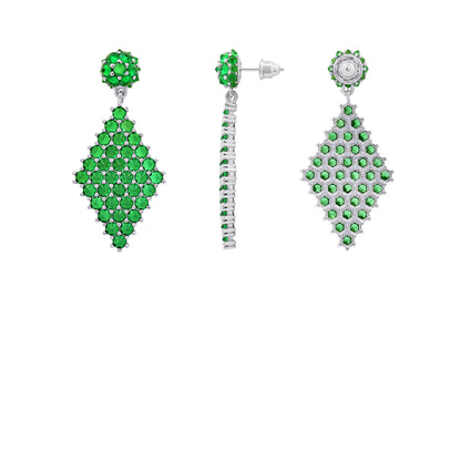 Petit Donna Marquesa Cocktail Earrings - Green - Silver