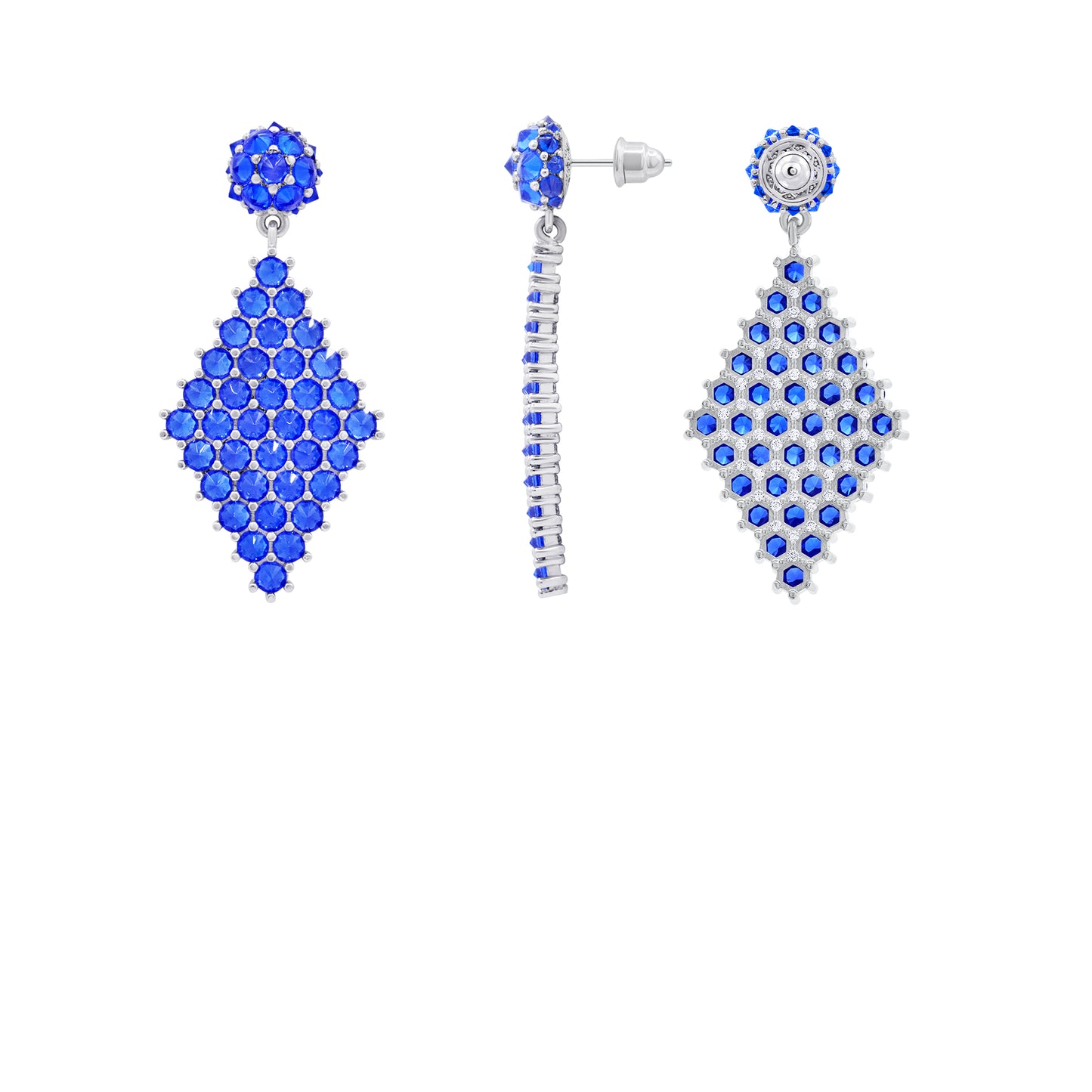 Petit Donna Marquesa Cocktail Earrings - Blue - Silver