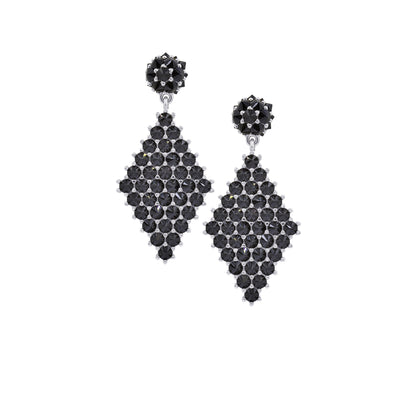Petit Donna Marquesa Cocktail Earrings - Black - Silver