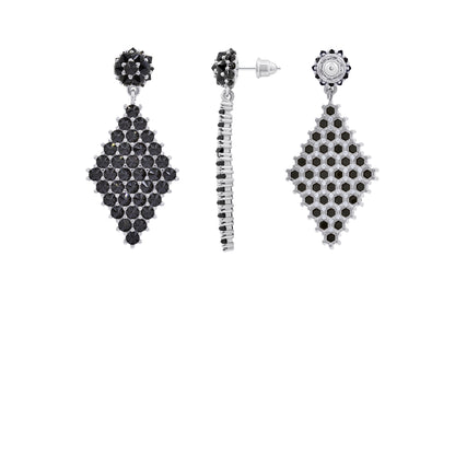 Petit Donna Marquesa Cocktail Earrings - Black - Silver