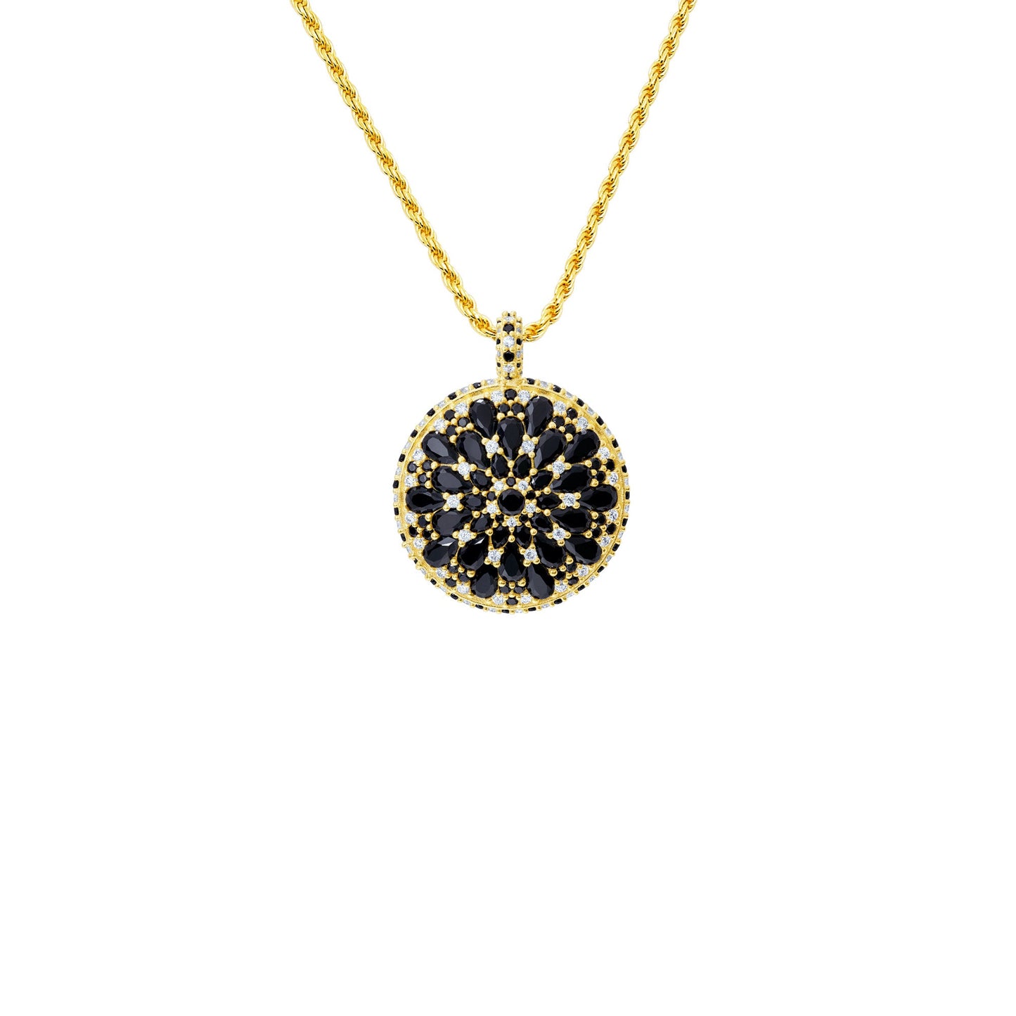 Night Mandala Cocktail Necklace 40cm - Silver