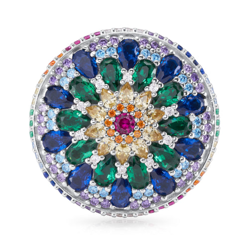 Mini Chakra Mandala Cocktail Ring