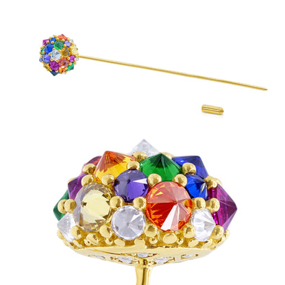 Grand Perfect Bonbon Lapel Pin - Rainbow - Gold