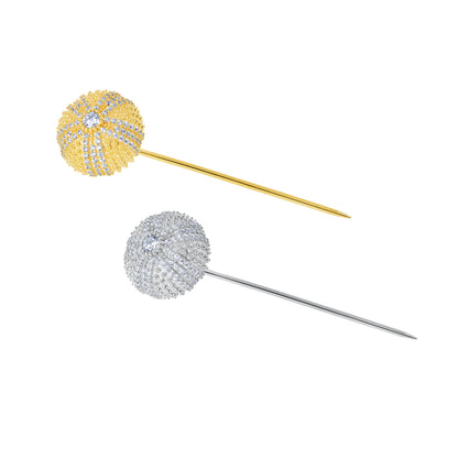 Sea Urchin Cocktail Lapel Pin - Gold