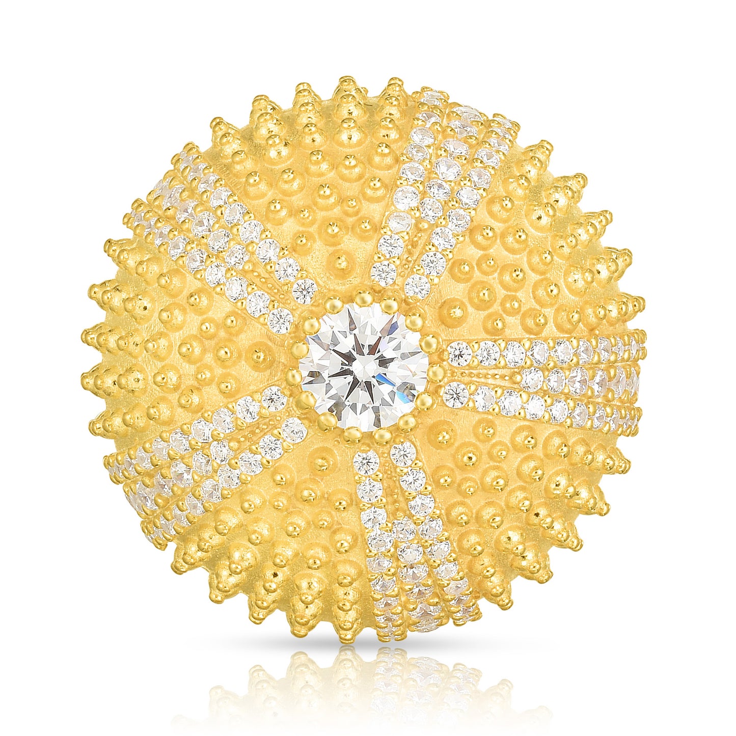 Sea Urchin Cocktail Ring - White - Gold