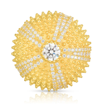Sea Urchin Cocktail Ring - White - Gold