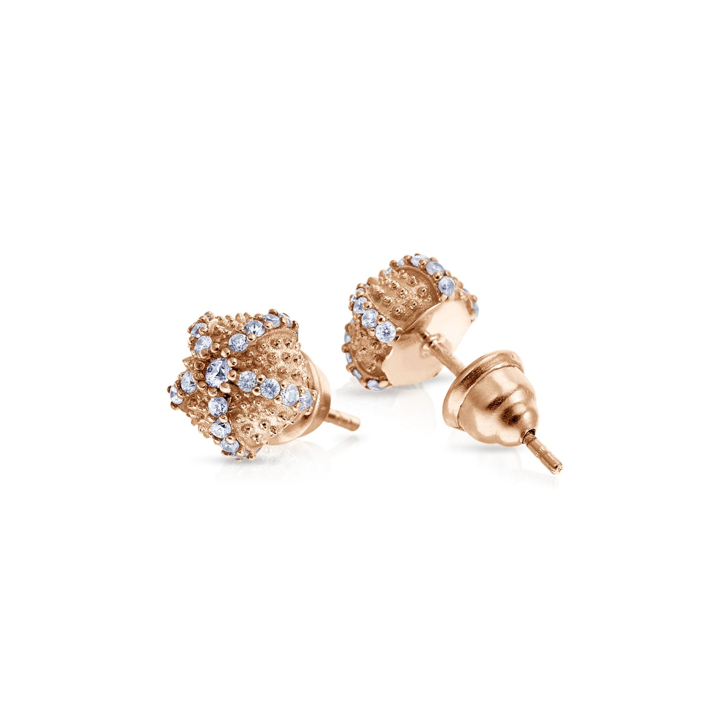 Sea Urchin Cocktail Micro Stud Earrings - Rose Gold