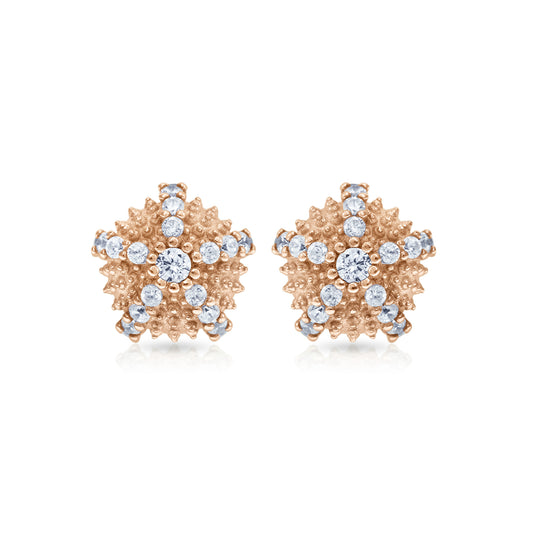 Sea Urchin Cocktail Micro Stud Earrings - Rose Gold