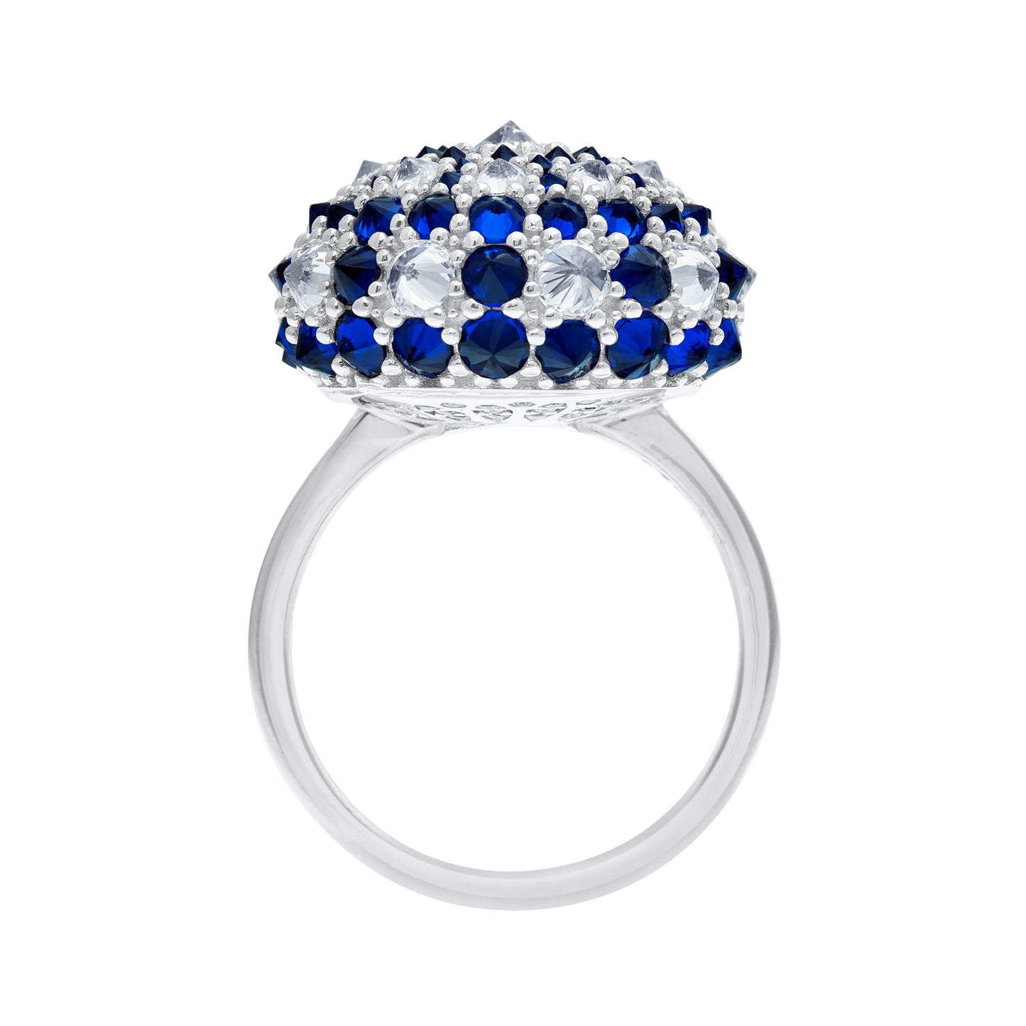 Checkmate Bonbon Cocktail Ring - Blue - Silver