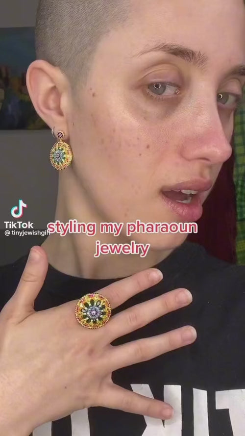 Mini Chakra Mandala Cocktail Ring