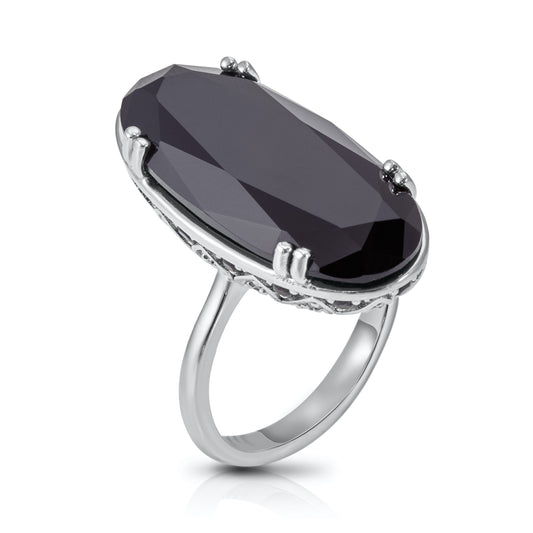 Bash Ellipse Cocktail Ring - Silver