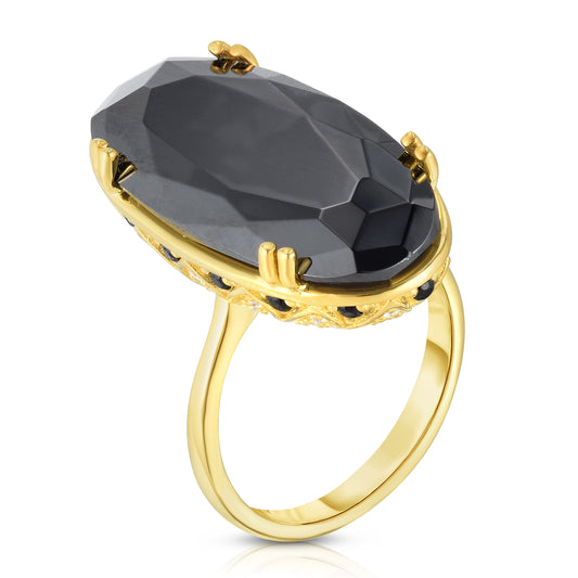 Bash Ellipse Cocktail Ring - Gold