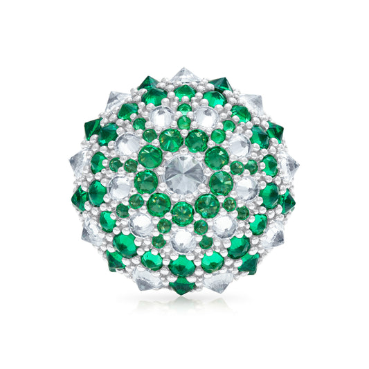 Checkmate Bonbon Cocktail Ring - Green - Silver