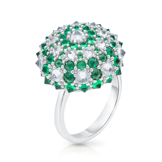 Checkmate Bonbon Cocktail Ring - Green - Silver