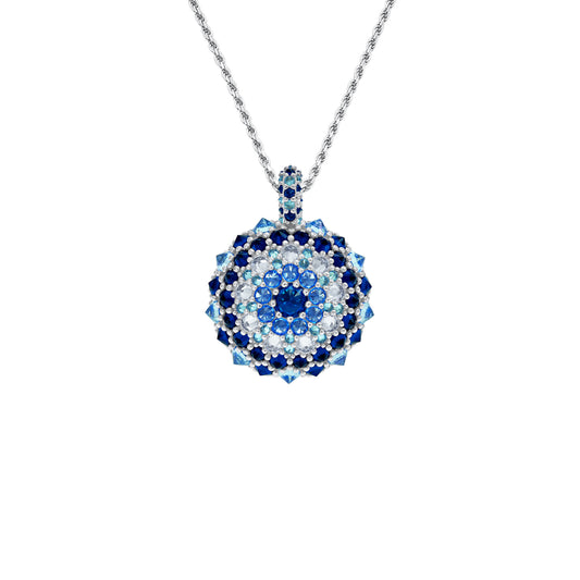 Cleopatra (Evil Eye) Bonbon Cocktail Necklace 80cm - Silver