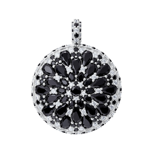 Night Mandala Cocktail Pendant Charm - Silver