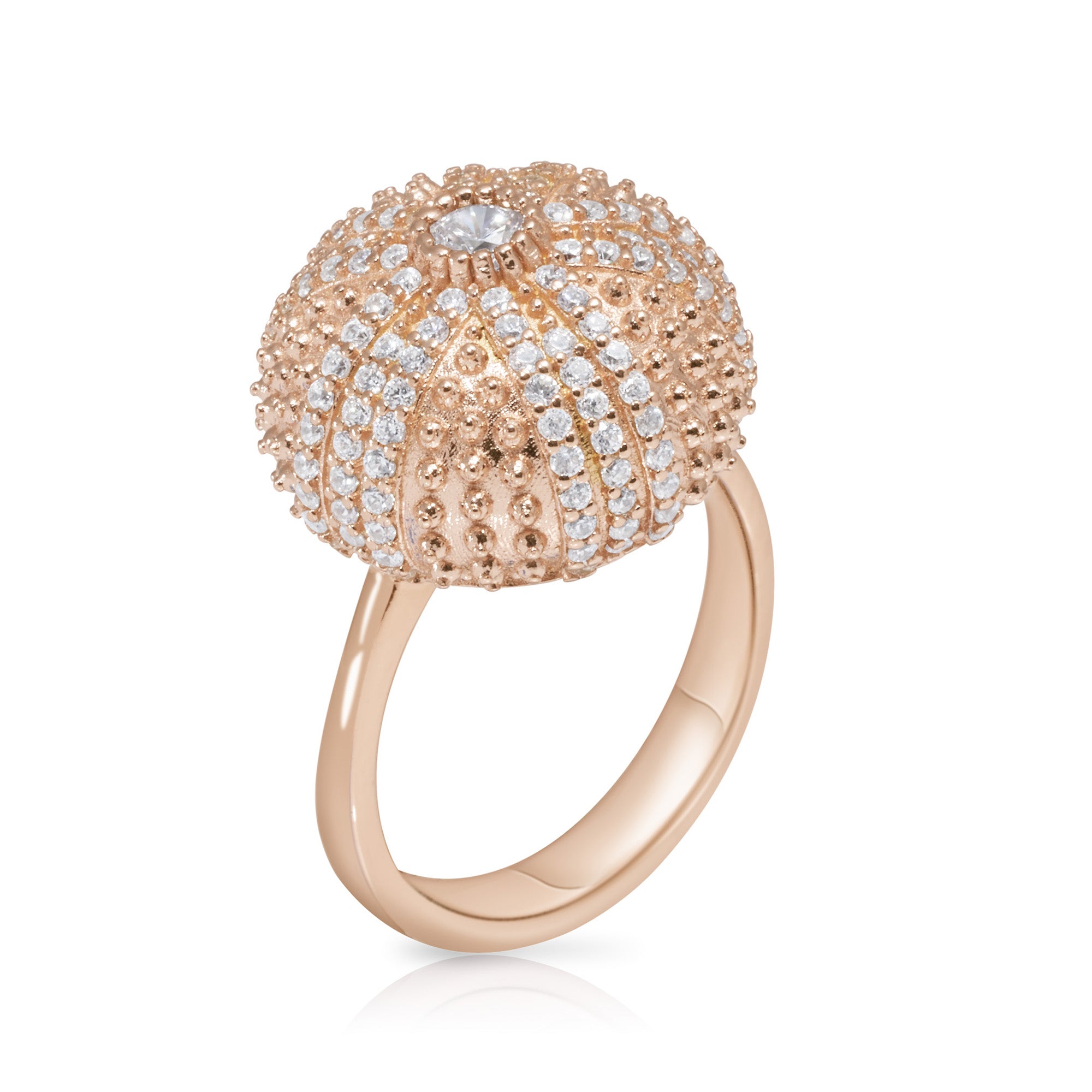 Pink Sea Urchin Cocktail Ring