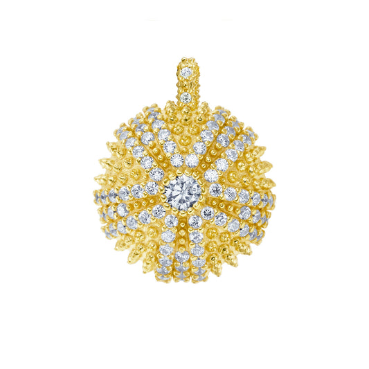 Mini Sea Urchin Cocktail Pendant Charm - Gold