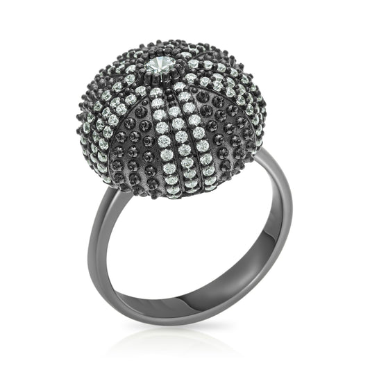 Mini Sea Urchin Cocktail Ring - Black Rhodium